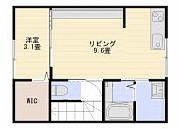上本折128番館 2階1LDKの間取り