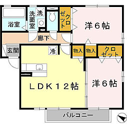 ＳＯＲＡ 2階2LDKの間取り