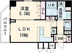 リーガル神戸三宮II 10階1LDKの間取り