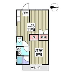 JR京浜東北・根岸線 大宮駅 徒歩21分の賃貸アパート 1階1LDKの間取り
