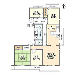 ホームタウン貝取2−8−1号棟 504 5階4LDKの間取り