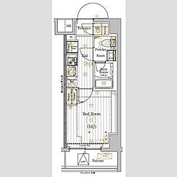 JR京浜東北・根岸線 西川口駅 徒歩11分の賃貸マンション 4階1Kの間取り