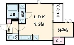 REGALEST二本木 1階1LDKの間取り