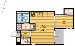 REGALEST二本木 305 3階1LDKの間取り