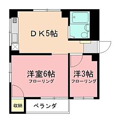 レジデンス新川崎 1階2DKの間取り