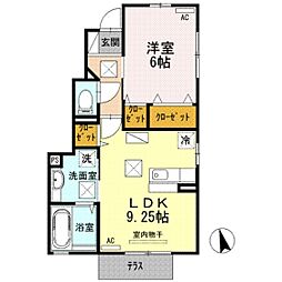 コンフォール 1LDKの間取図画像