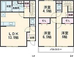 T&F修成 1階3LDKの間取り