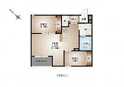 REGALEST-F 矢野駅前 1階2LDKの間取り