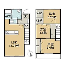 リーブルファイン楠町 1階3LDKの間取り