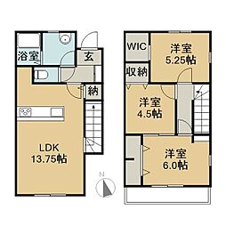 リーブルファイン楠町 1階3LDKの間取り