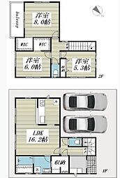 東武東上線 若葉駅 徒歩16分の賃貸一戸建て 1階3LDKの間取り