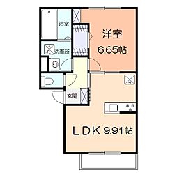 ＥＣＸＩＡ　II（エクシアツー） 2階1LDKの間取り