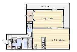 JR東海道・山陽本線 西大路駅 徒歩14分の賃貸マンション 2階1LDKの間取り