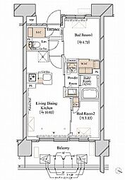 ブランシエスタ新丸子リバーフロント 2LDKの間取図画像