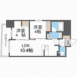 セレニテフラン野田阪神駅前 12階2LDKの間取り