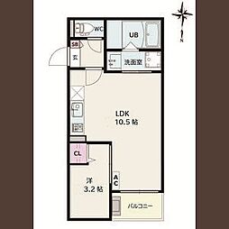 Jack kirihataI 1LDKの間取図画像