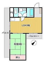 七福ビル　桶屋町 8階1LDKの間取り
