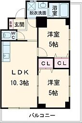 エレガンテ・Ｆ 5階2LDKの間取り