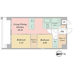 LiveCasa千本今出川 7階2LDKの間取り