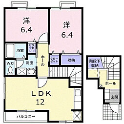 パラシオ百石 2階2LDKの間取り
