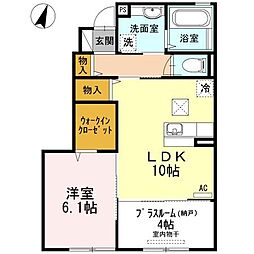 ウィットシバタ 1階1LDKの間取り