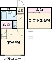 CITY ESTATE 南紀寺 2階1Kの間取り