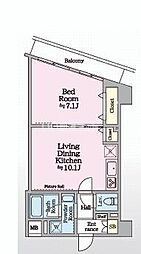 アイルイマージュ押上イースト 206 2階1LDKの間取り