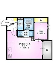 REGALEST S 大和田（レガリスト　エス　オオワダ） 3階1LDKの間取り