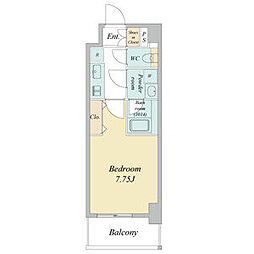 プレイズシード四日市 2階1Kの間取り