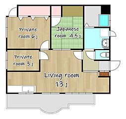 ハイツ福珠 3階3LDKの間取り