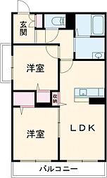 リメインらかんＮ棟 3階2LDKの間取り