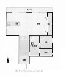 proud 2階ワンルームの間取り