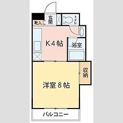 ファミール萩野町 2階1Kの間取り