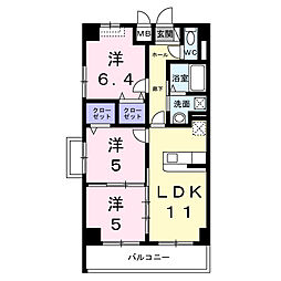 M V 3LDKの間取図画像