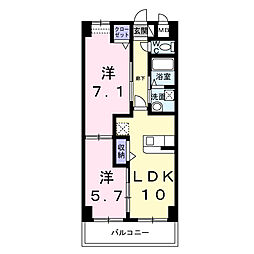 M V 2LDKの間取図画像