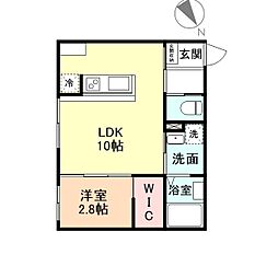 ＴＲＩＮＩＴＹ 202 1階1LDKの間取り