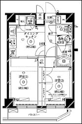 クレイシア蒲田 601 6階2DKの間取り
