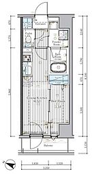 ミライズ横濱SOUTHレジデンス 2階1DKの間取り