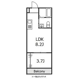 ひなたと春風のラテ 1LDKの間取図画像