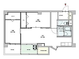 グランテラス駅南 3階2LDKの間取り