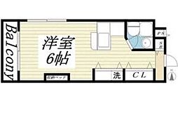 JR山陽本線 土山駅 徒歩16分の賃貸マンション 3階ワンルームの間取り