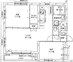 マンションアール 2階1SLDKの間取り