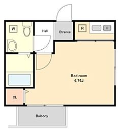 エスポワール 3階1Kの間取り