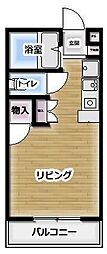JR東北本線 郡山駅 バス18分 帝京安積高校下車 徒歩8分の賃貸アパート 2階ワンルームの間取り