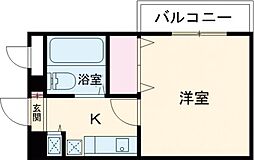 シティパレスＪＲ奈良Ｐ−7 4階1Kの間取り