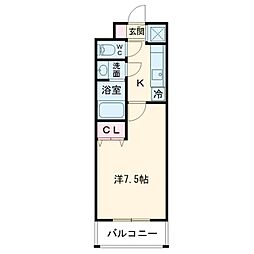 サムティ阿波座Lusso 402 4階1Kの間取り