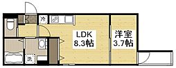 月光呉駅西 303 3階1LDKの間取り