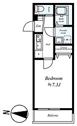 GRADUS坂戸III 3階1Kの間取り