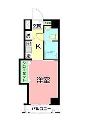 ダイナコートグランドエスタディオ 4階1Kの間取り