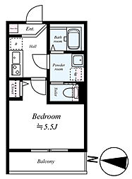 東武東上線 坂戸駅 徒歩8分の賃貸アパート 2階1Kの間取り